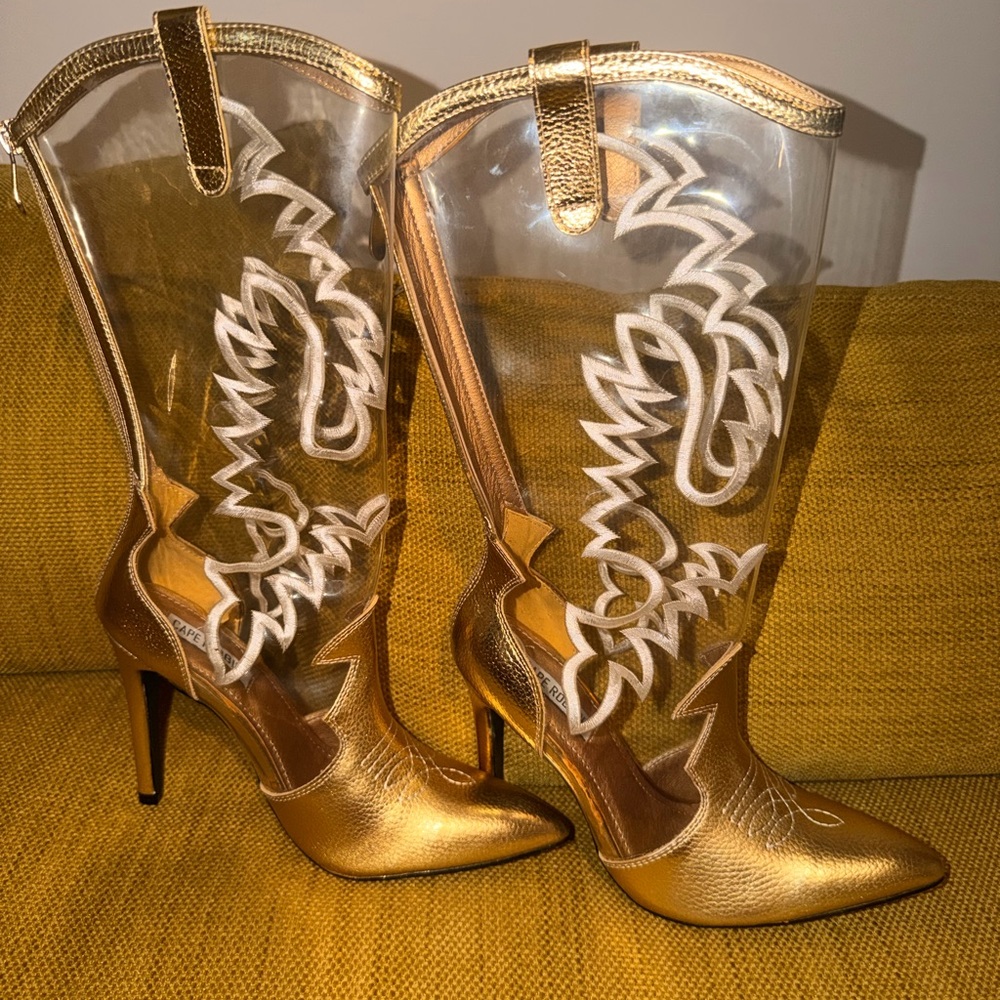 Gold Transparent Women's Boots